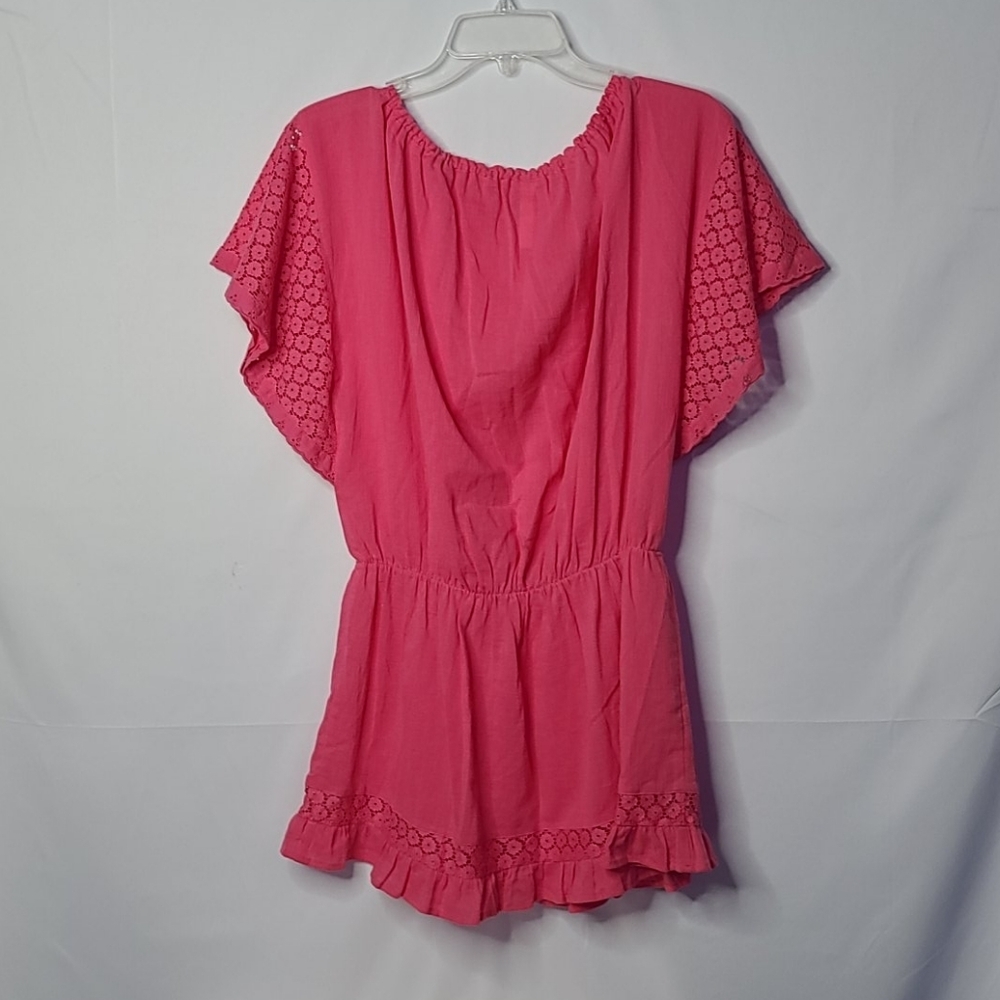 Victoria Secret peasant tunic lace sleeve pink top - Picture 6 of 7